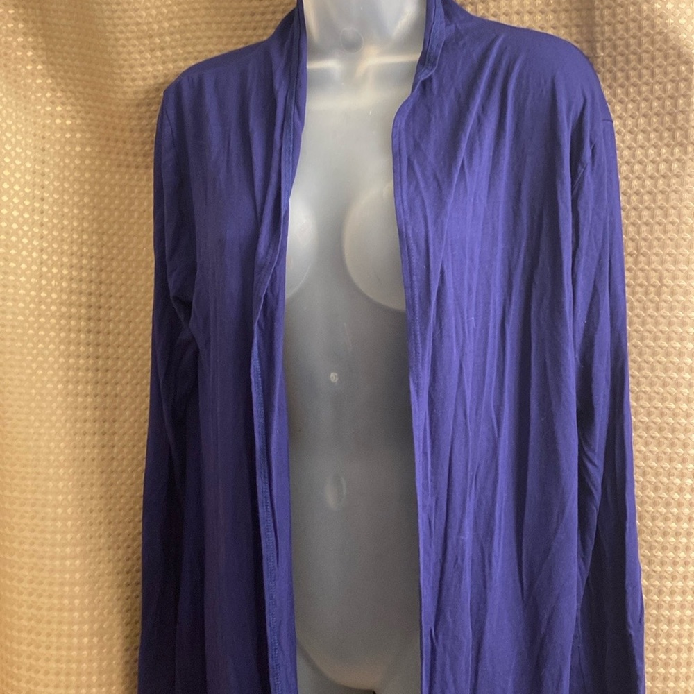 Isaac Liev Boho Cardigan, Extra Long, Royal Blue, Size L - Picture 7 of 10